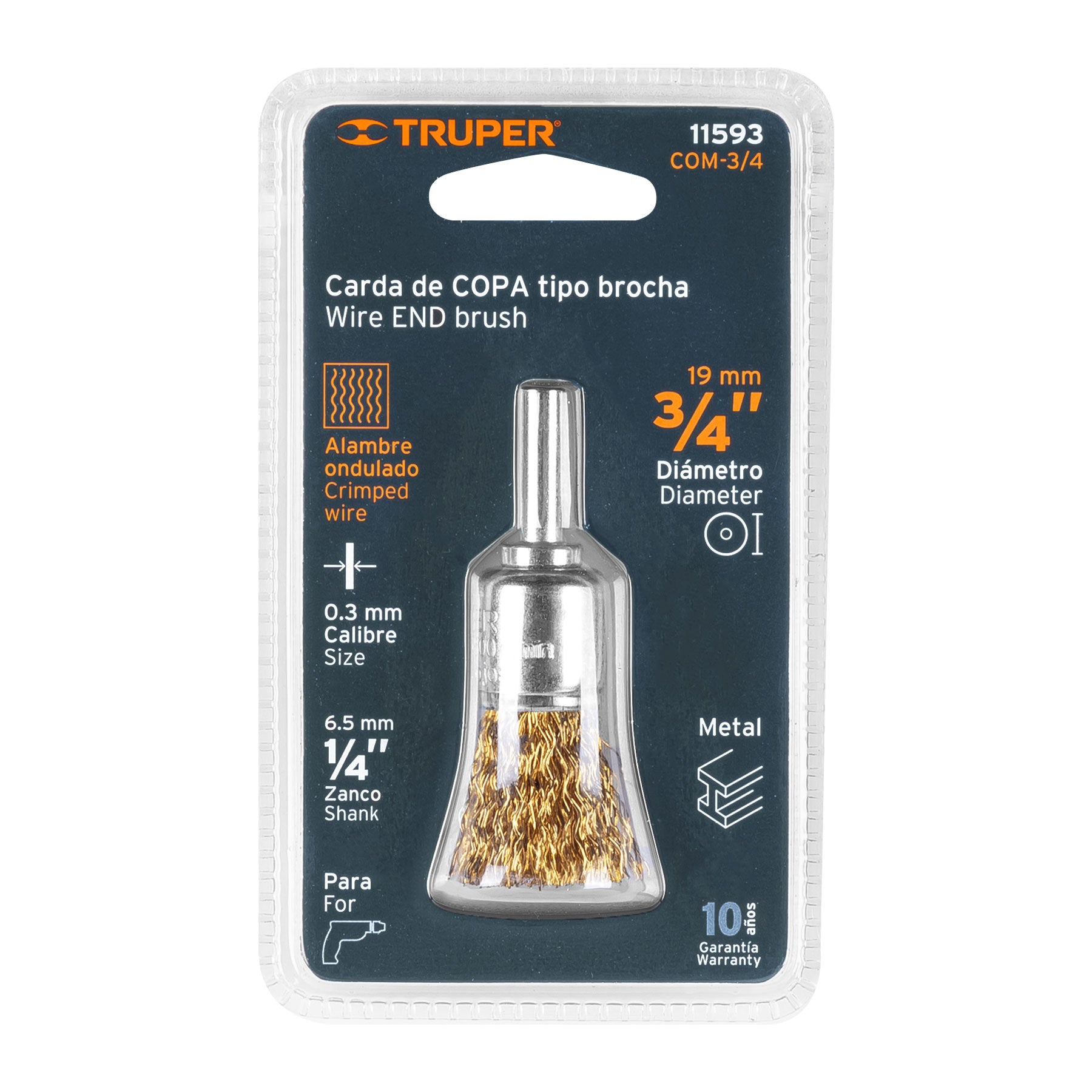 Carda para Taladro de Copa 3/4" Zanco 1/4" Truper