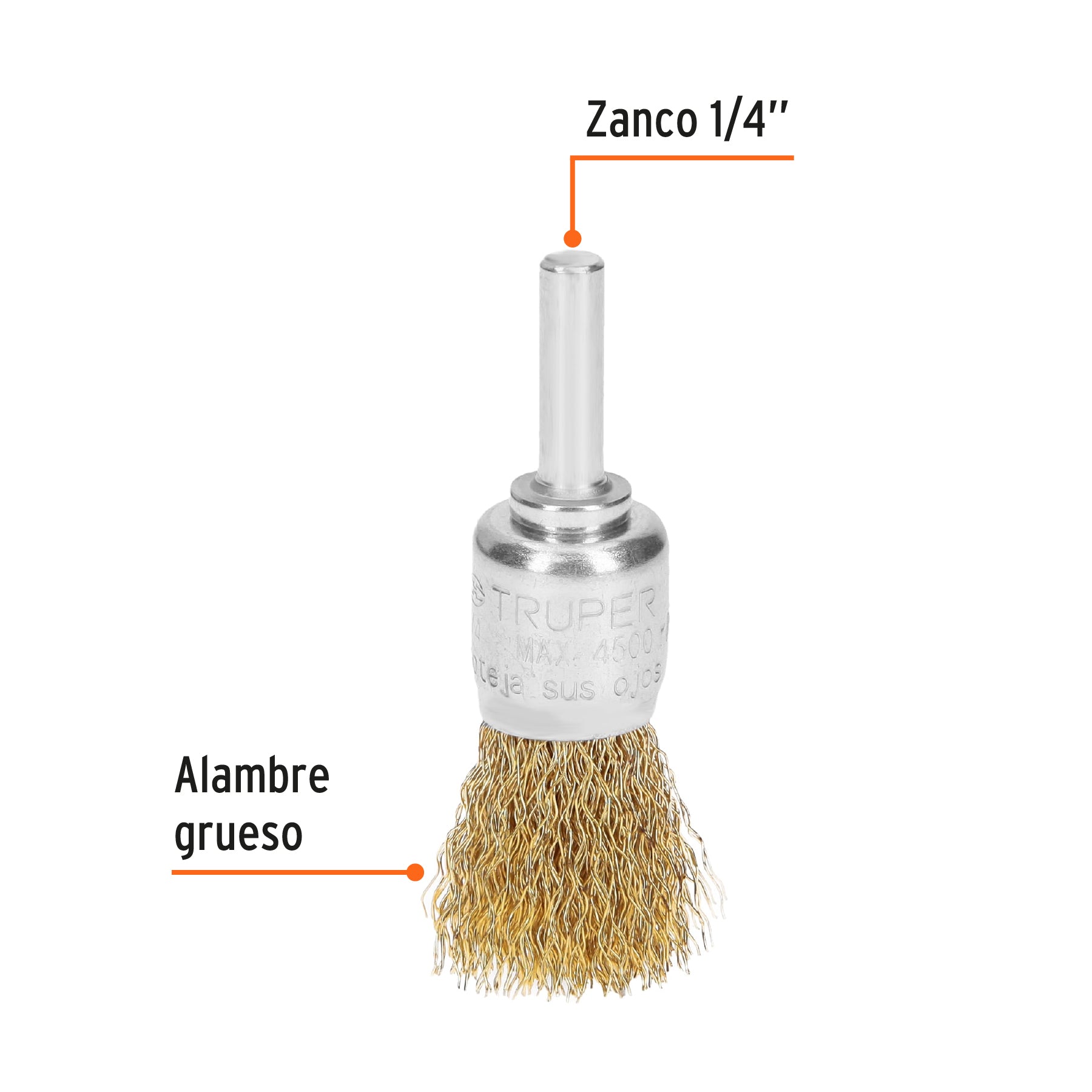 Carda para Taladro de Copa 3/4" Zanco 1/4" Truper