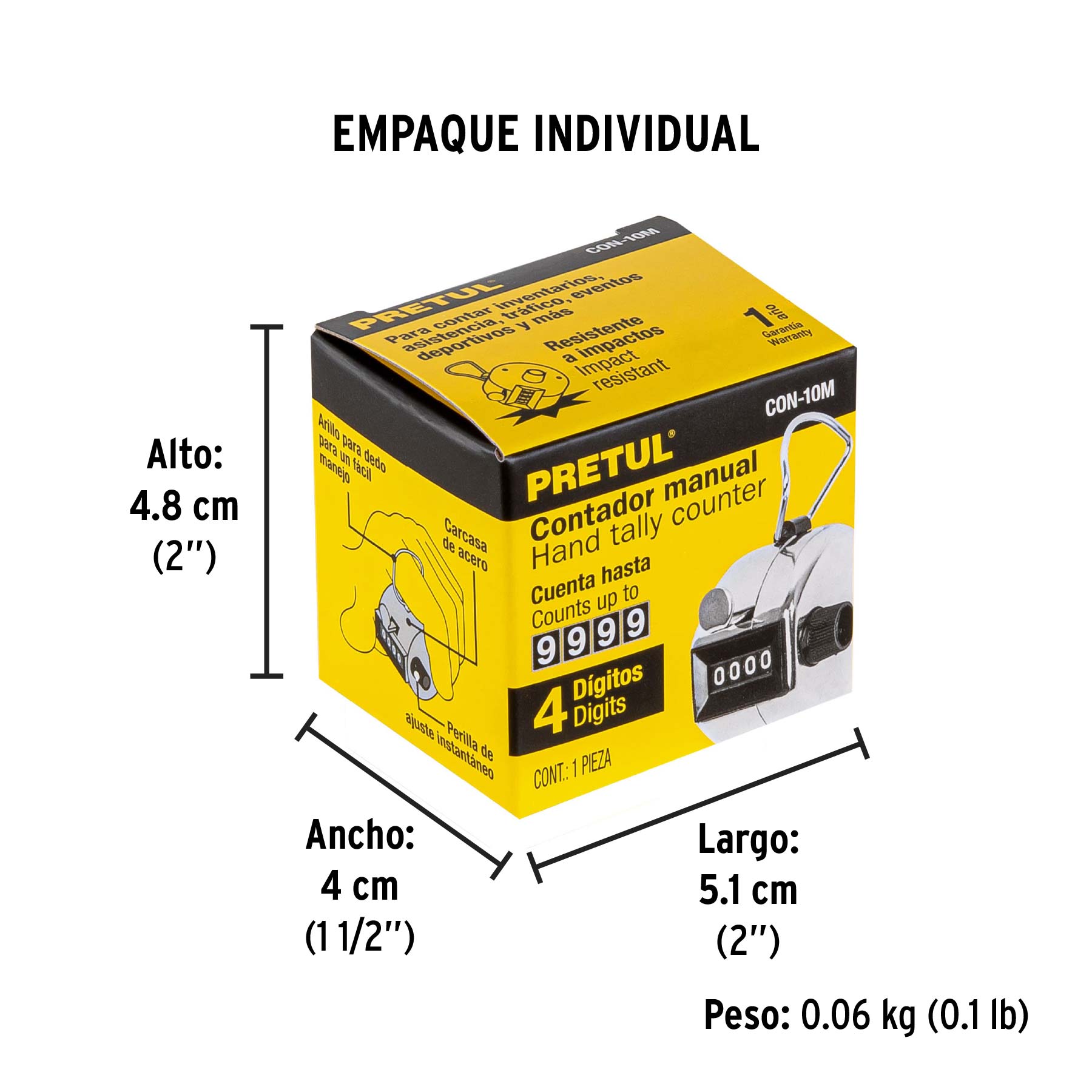 Contador Manual de 4 Digitos Pretul