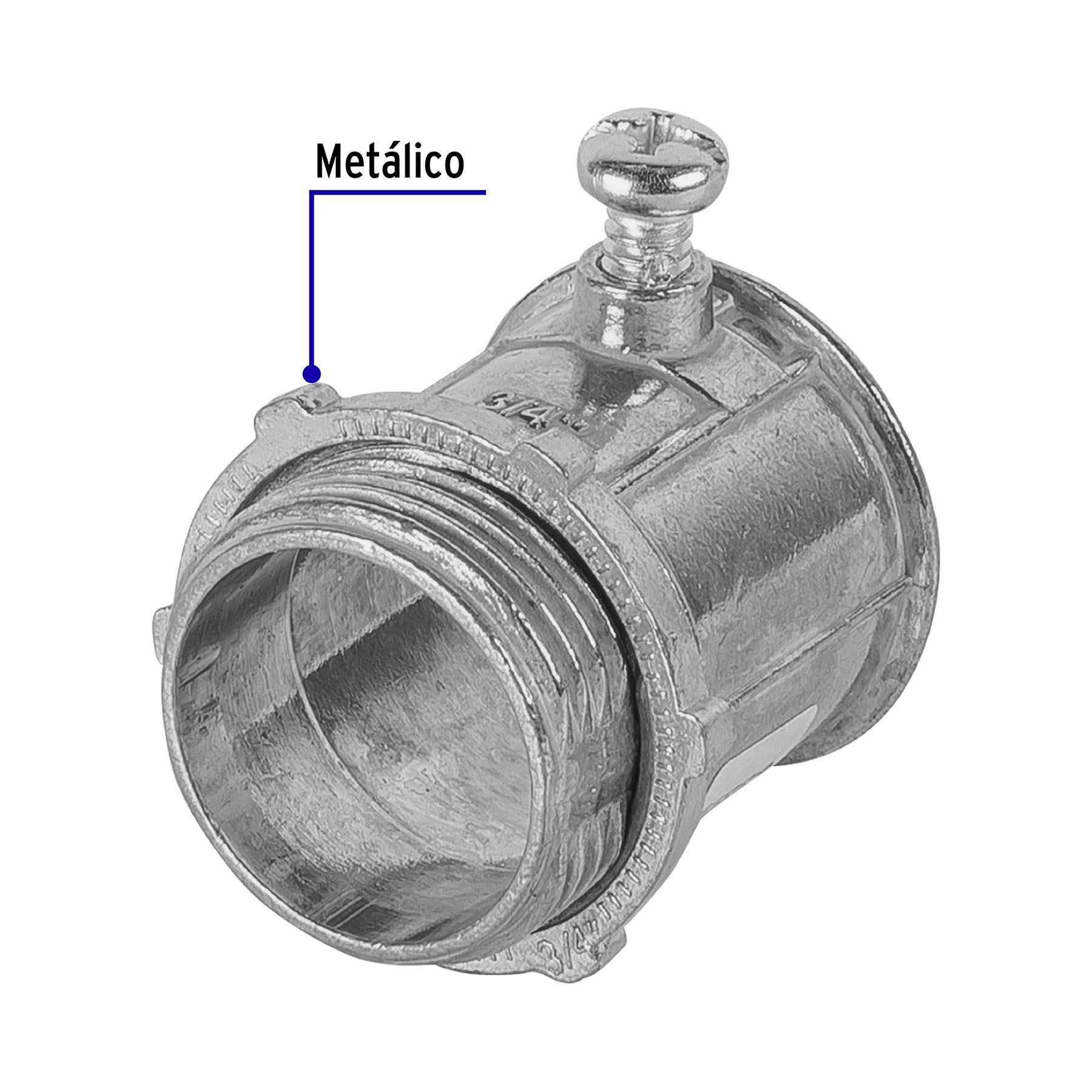 Conector Conduit Pared Delgada  3/4" Volteck
