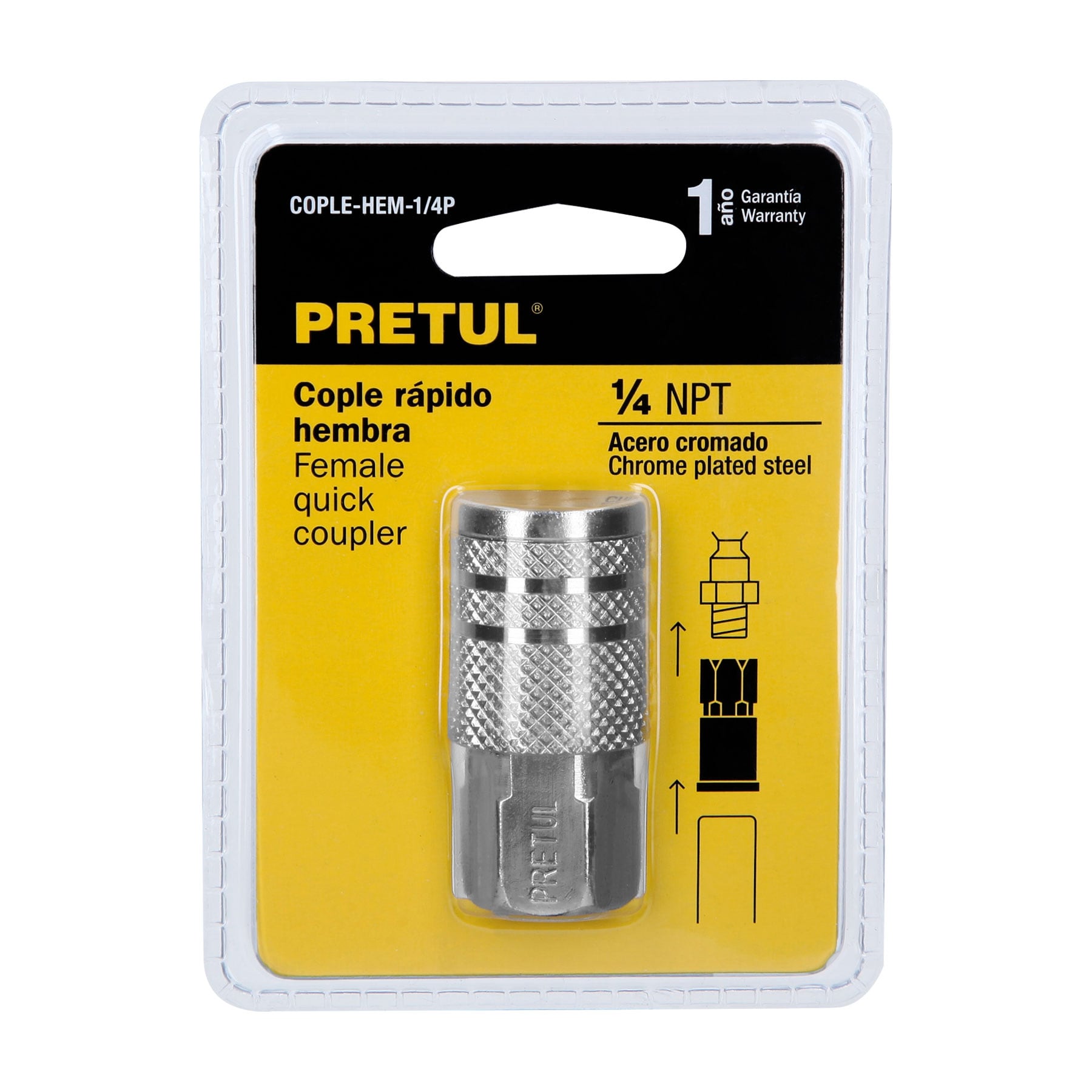 Cople Rapido Hembra 1/4" Pretul