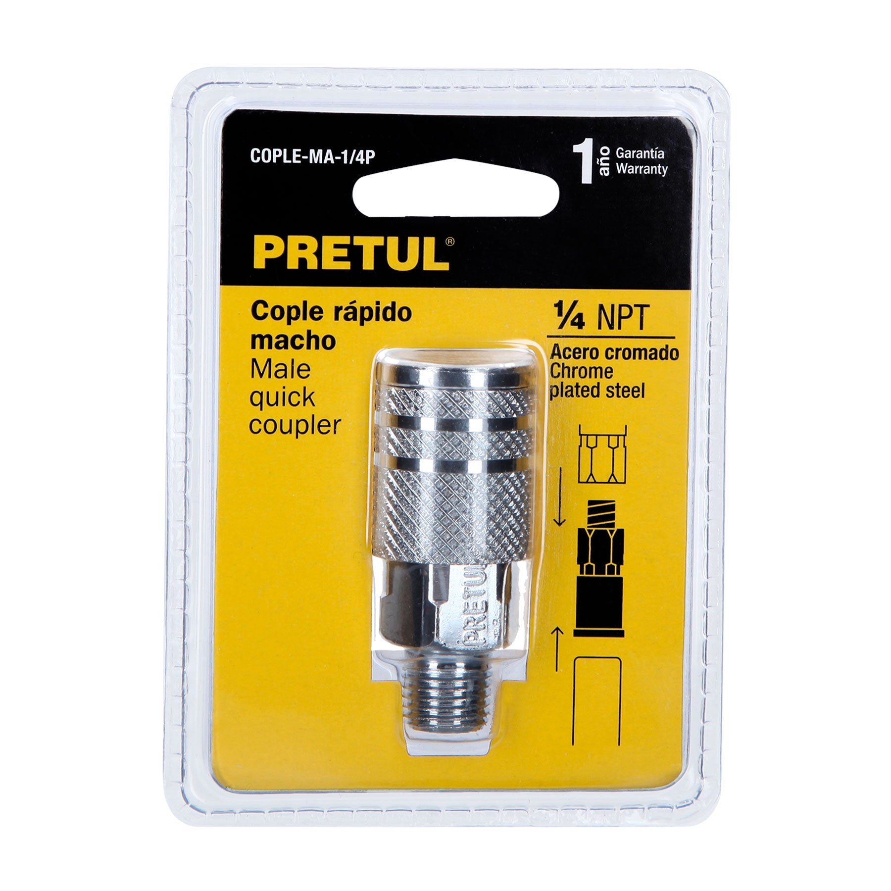 Cople Rapido Macho 1/4" Pretul