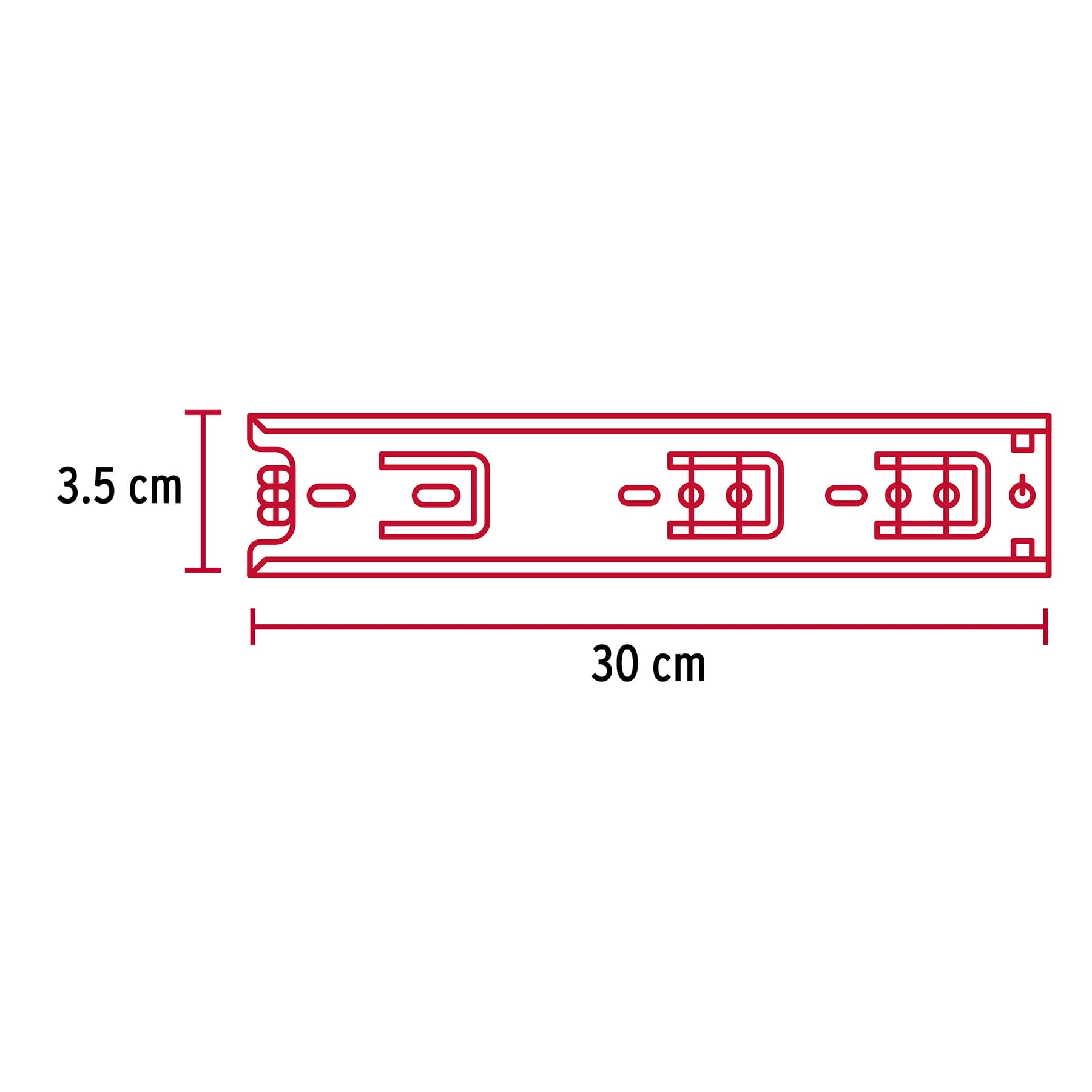Correderas de Extension Total Ancho 3.5 cm Fiero Largo 30 cm