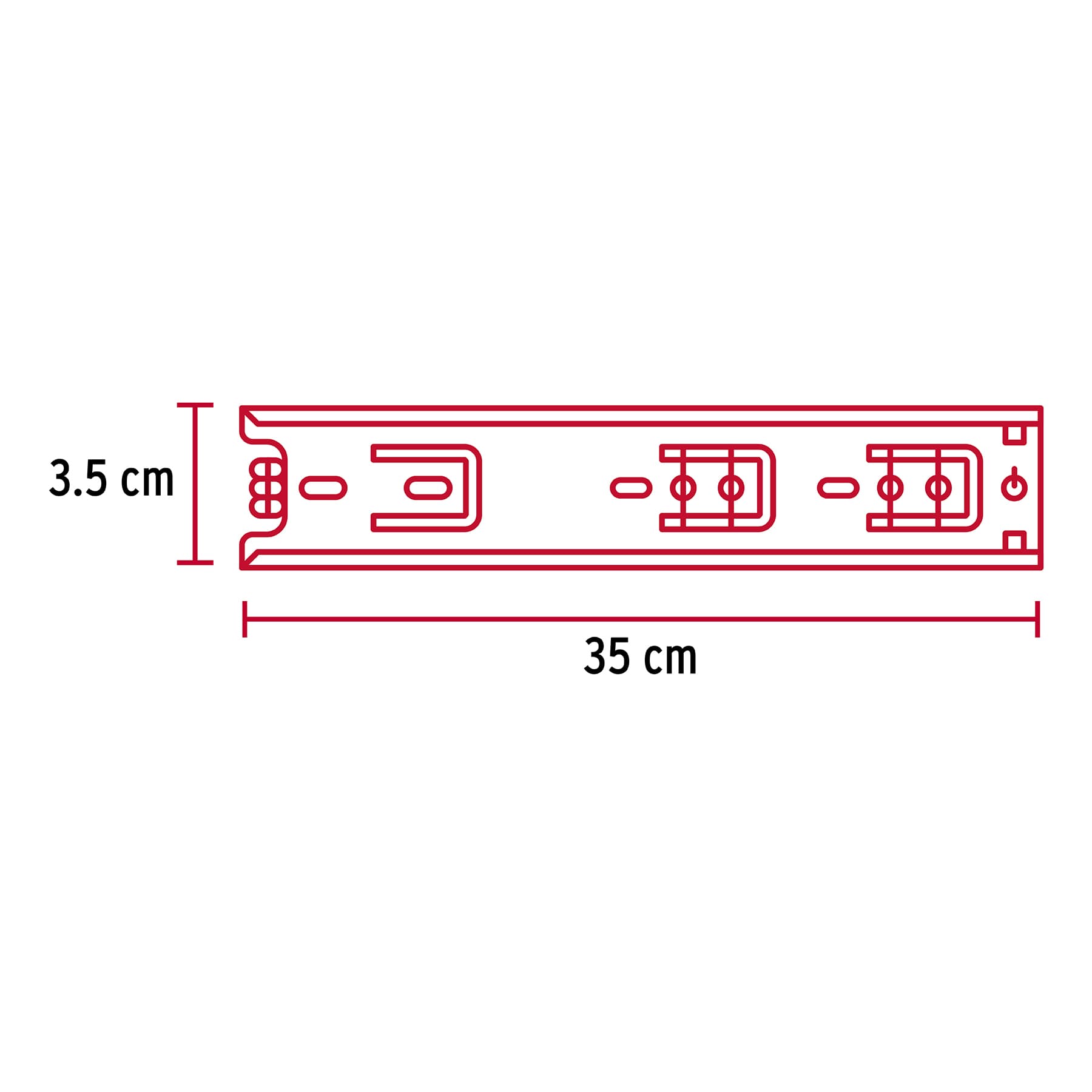 Correderas de Extension Total Ancho 3.5 cm Fiero Largo 35 cm