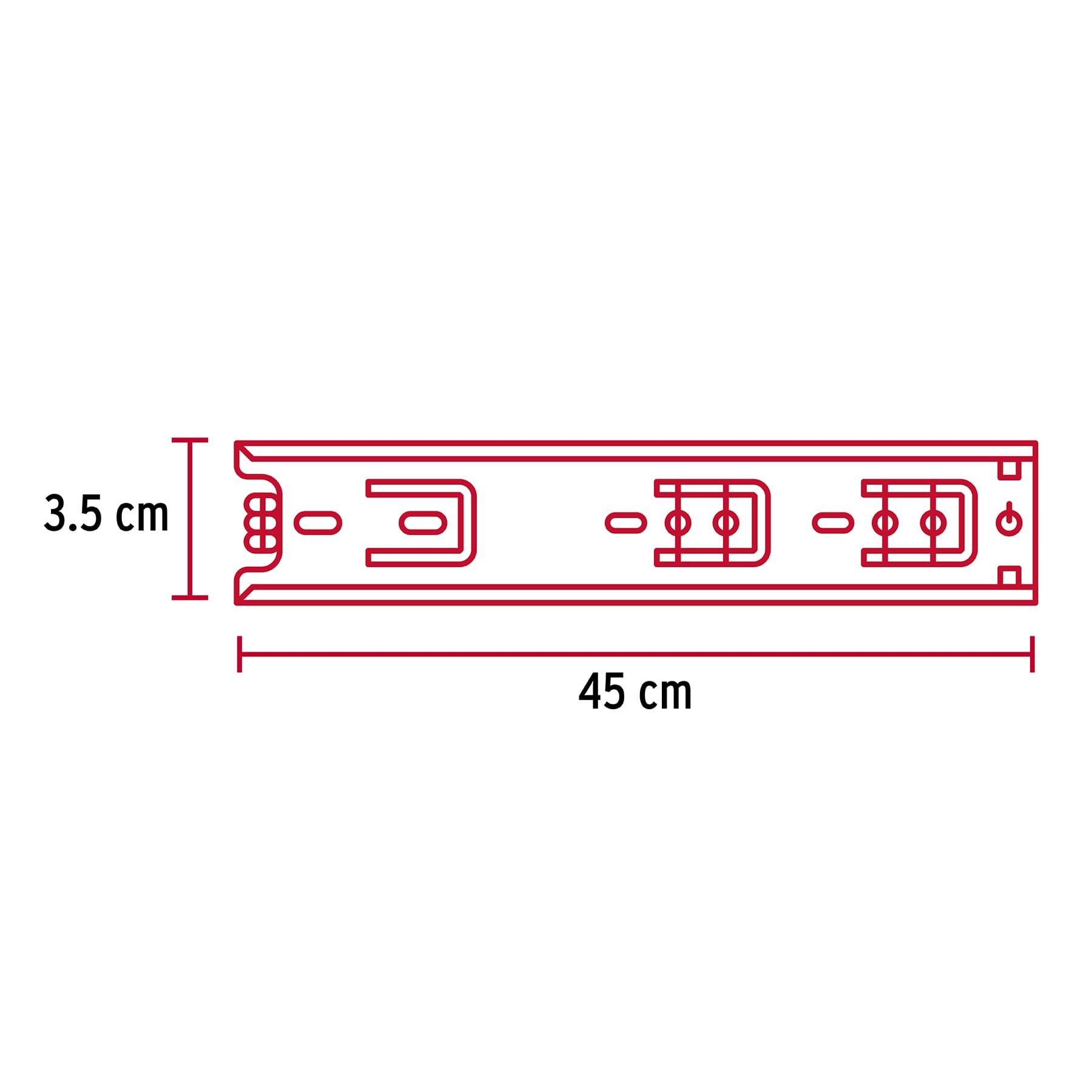 Correderas de Extension Total Ancho 3.5 cm Fiero Largo 45 cm