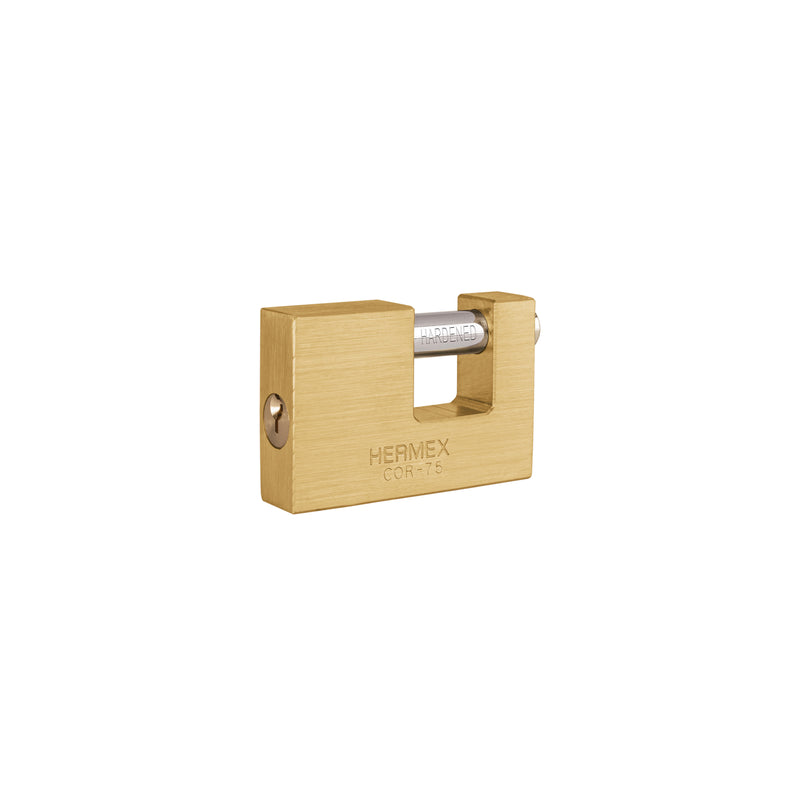 Candado para Cortina 75 mm Cuerpo de Laton Llave Tradicional Hermex