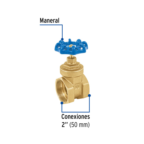 Valvula Compuerta WOG 150 PSI Foset Roscable 2" (50 mm)
