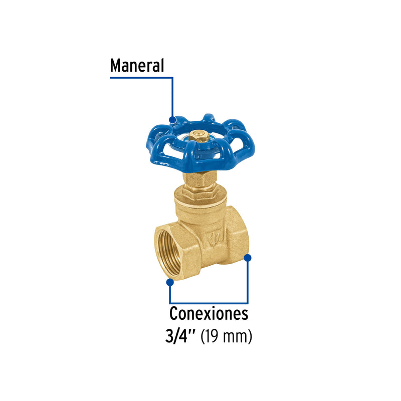 Valvula Compuerta WOG 150 PSI Foset Roscable 3/4" (19 mm)