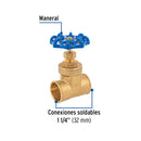 Valvula Compuerta WOG 150 PSI Foset Soldable 1"1/4 (32 mm)