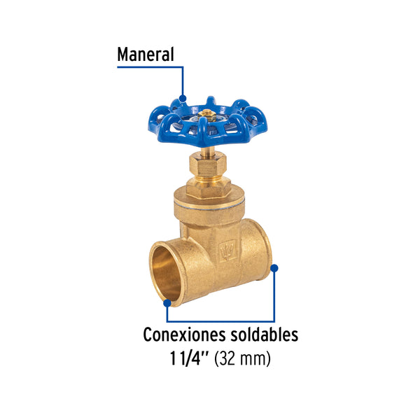 Valvula Compuerta WOG 150 PSI Foset Soldable 1"1/4 (32 mm)