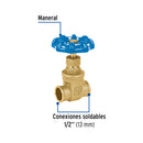 Valvula Compuerta WOG 150 PSI Foset Soldable 1/2" (13 mm)