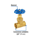 Valvula Compuerta WOG 150 PSI Foset Soldable 3/4" (19 mm)