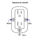 Contacto Duplex 2P + T de Sobreponer Oval Marfil Volteck