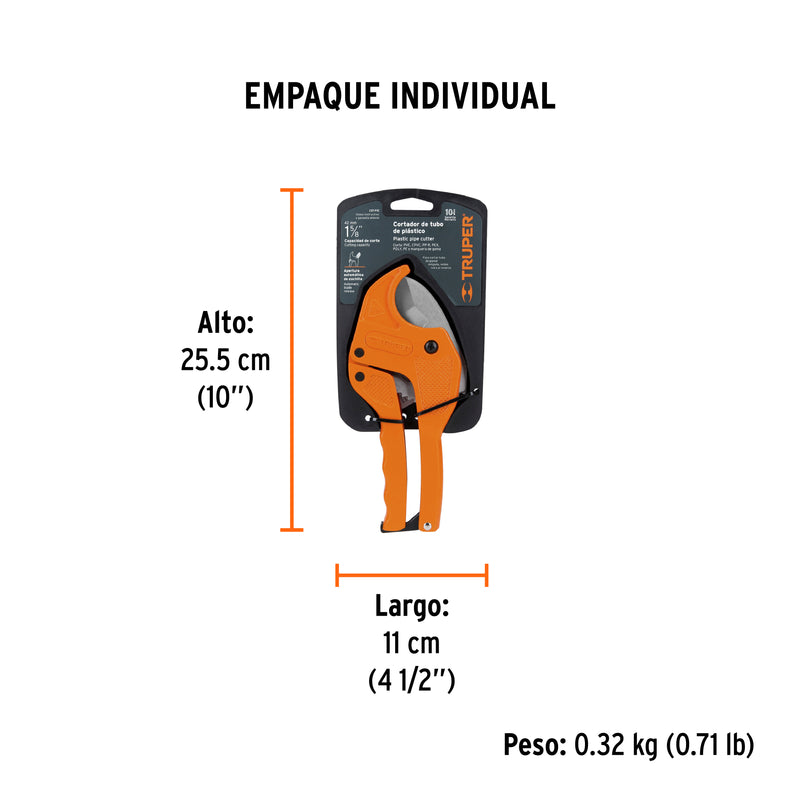 Cortador de Tubo de Plastico Capacidad de Corte 1"5/8 Truper