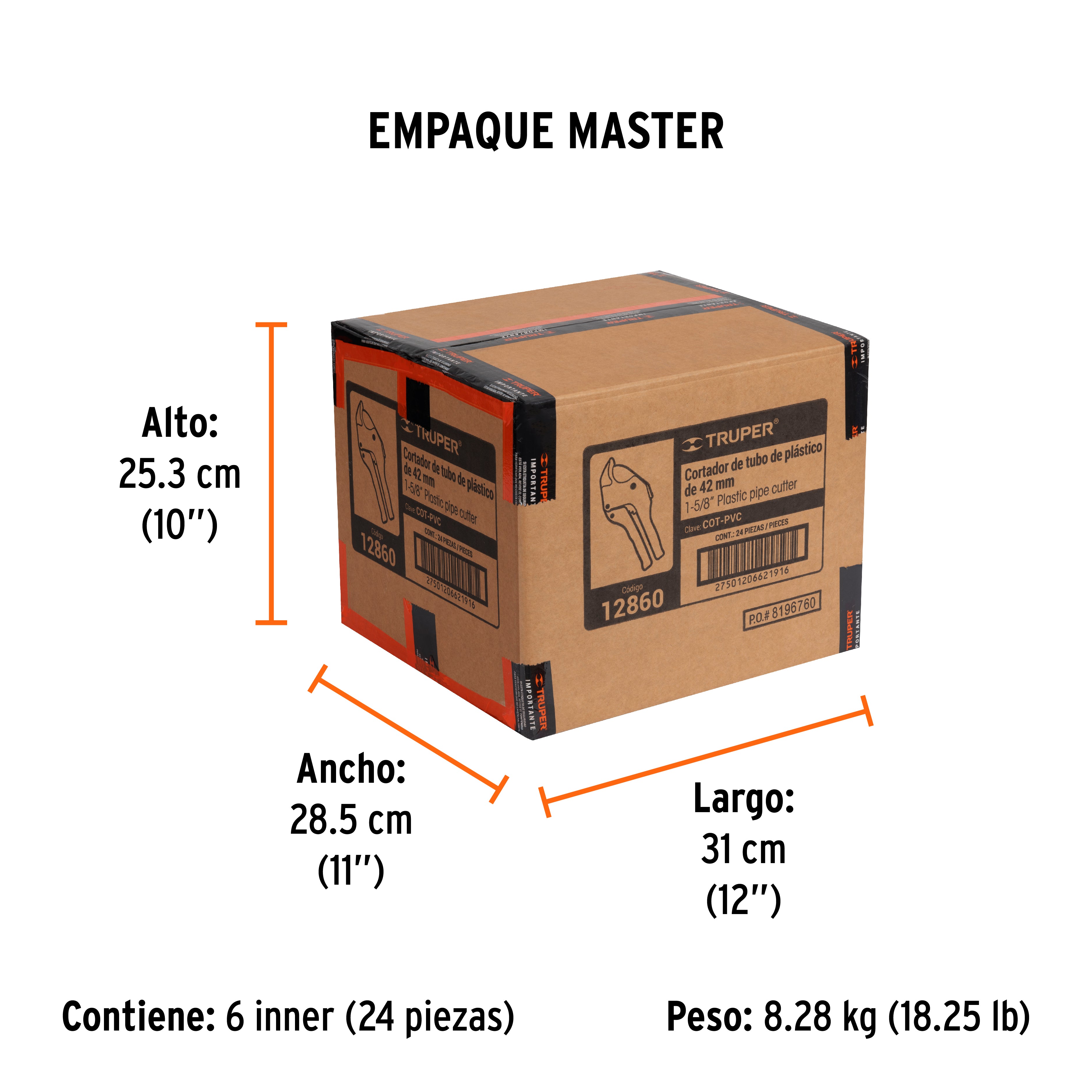 Cortador de Tubo de Plastico Capacidad de Corte 1"5/8 Truper