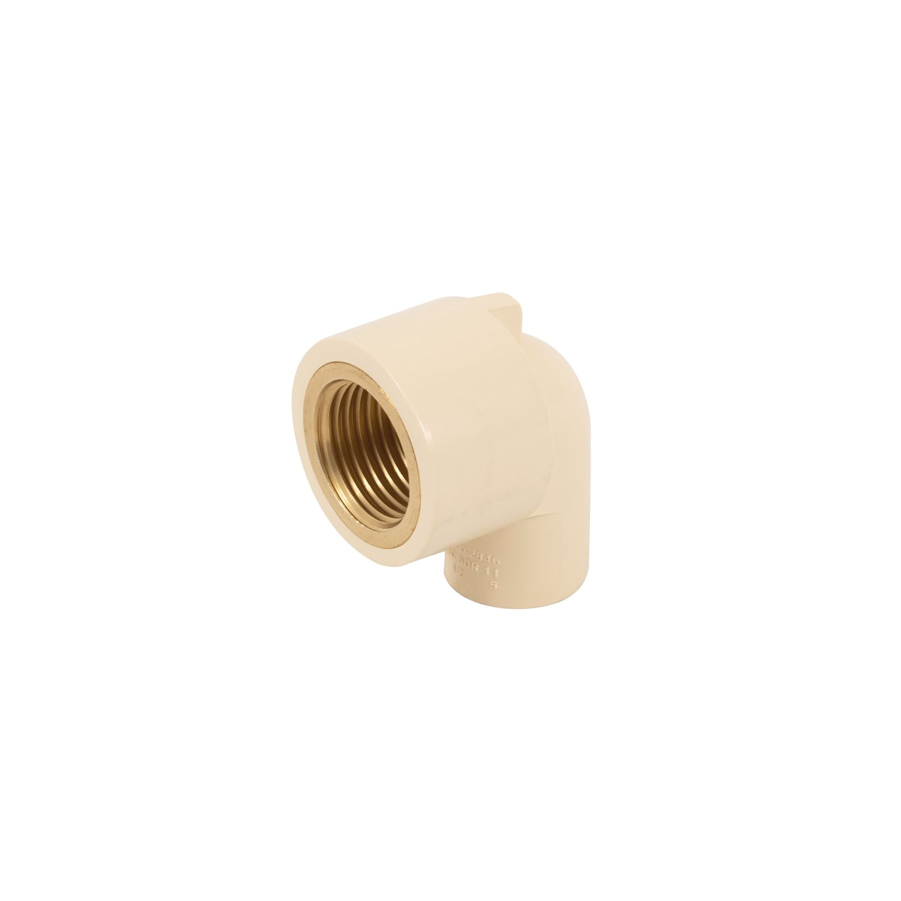 Codo CPVC 90° Rosca Interior Inserto Laton FOSET 1/2"