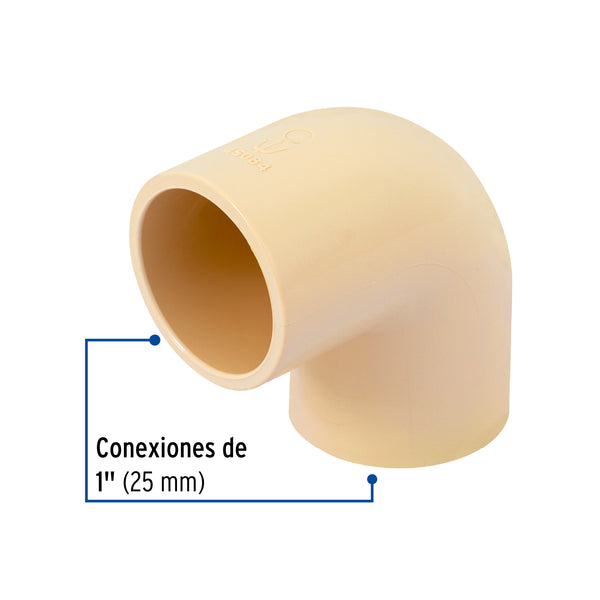 Codo CPVC 90° x 1" (25 mm) Hidroflow