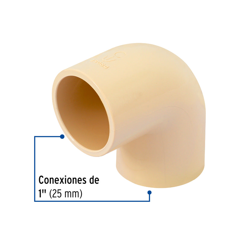 Codo CPVC 90° x 1" (25 mm) Hidroflow
