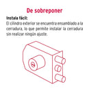 Cerradura de Sobreponer Maxima Seguridad 2 Barras Llave de Puntos Hermex