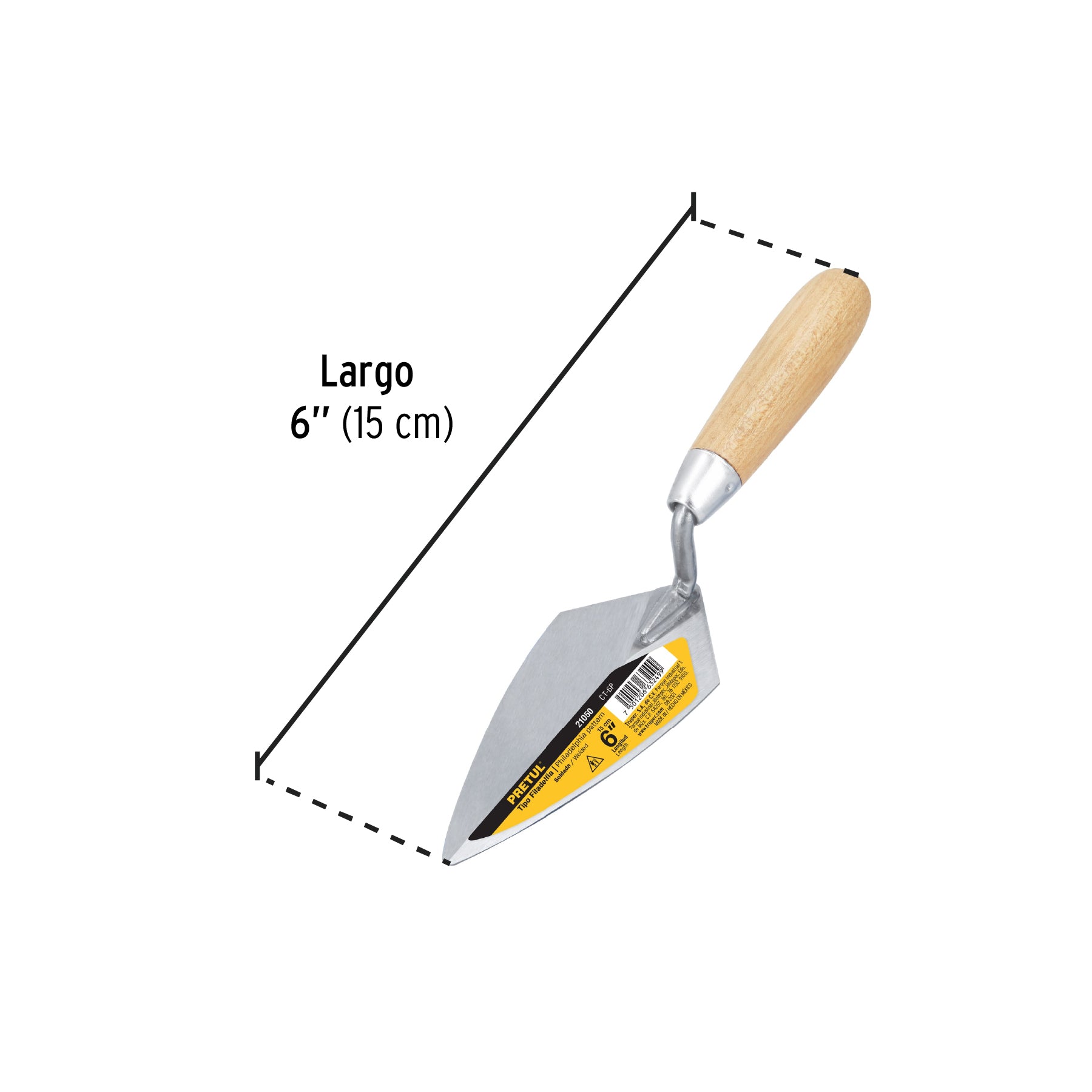 Cuchara para Albañil Tipo Filadelfia Pretul 6"