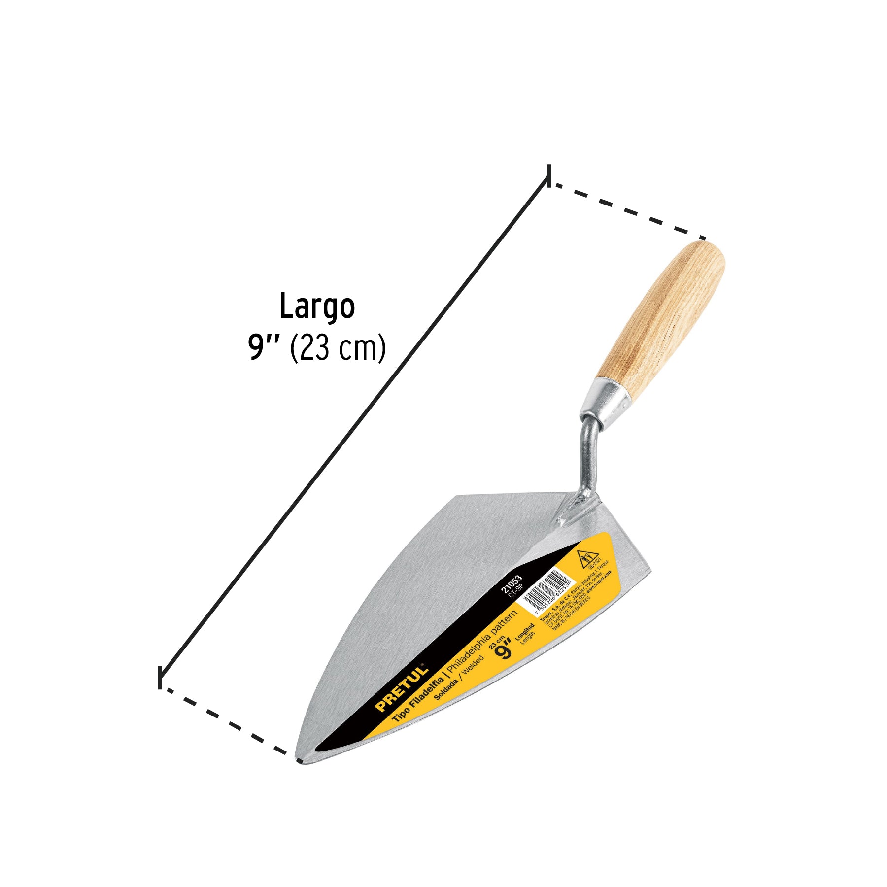 Cuchara para Albañil Tipo Filadelfia Pretul 9"