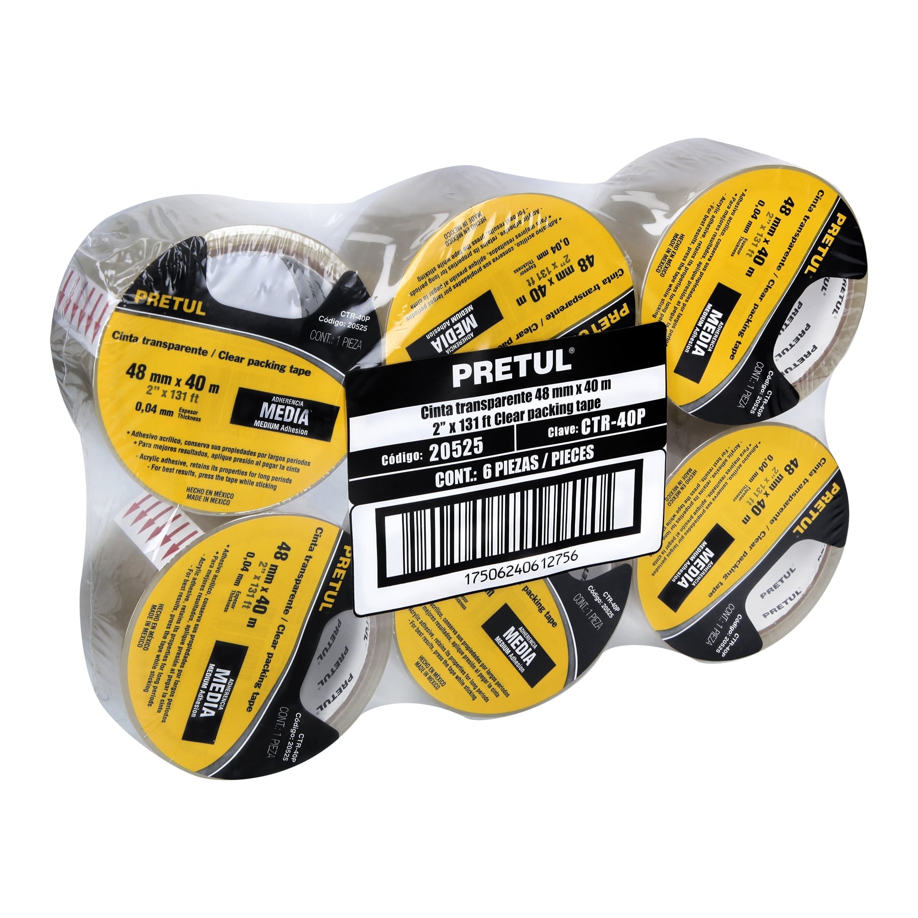Cinta de Empaque Transparente 48 mm X  40 mts Pretul