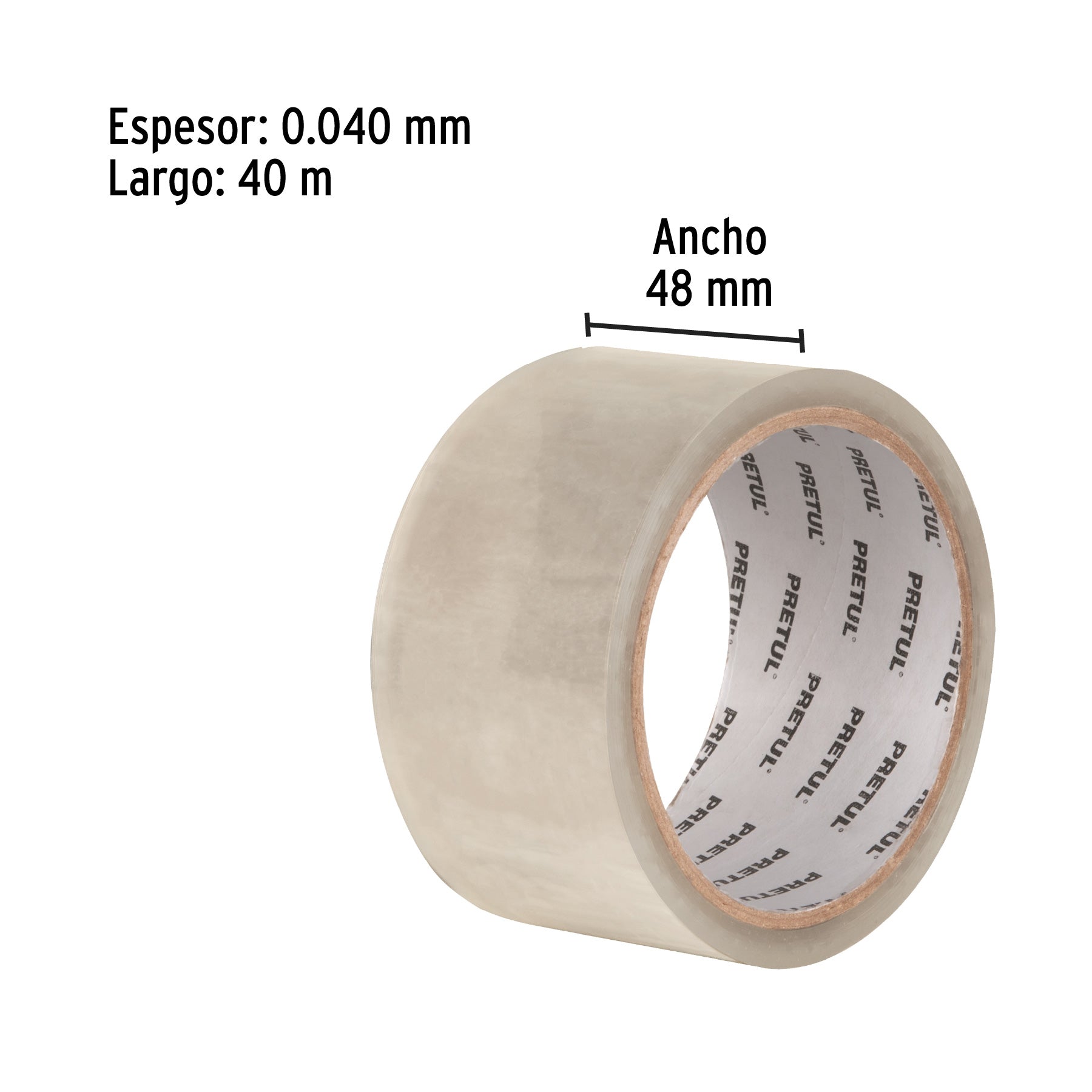 Cinta de Empaque Transparente 48 mm X  40 mts Pretul