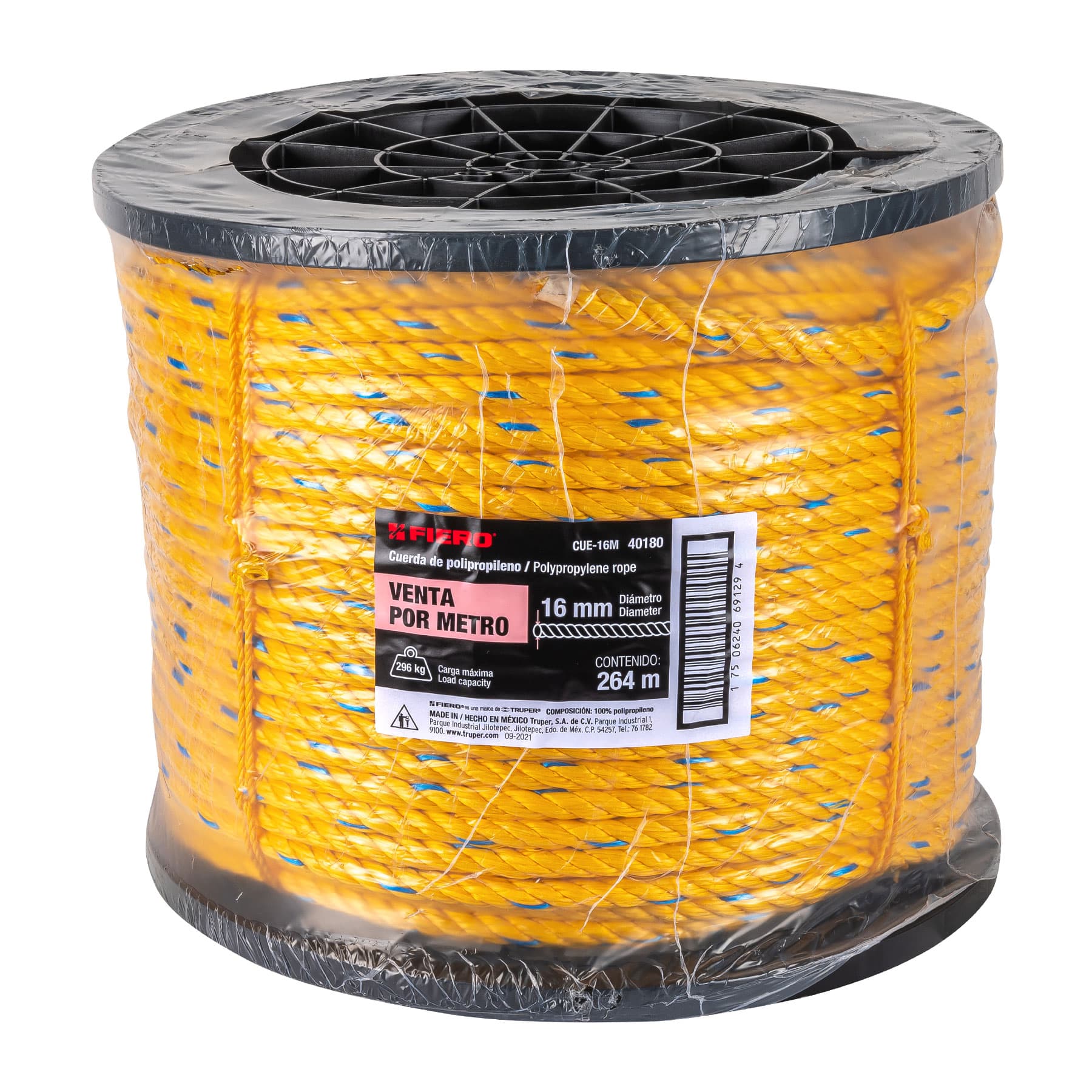 Cuerda de Polipropileno 5/8" (16 mm) Fiero Carrete 264 Metros