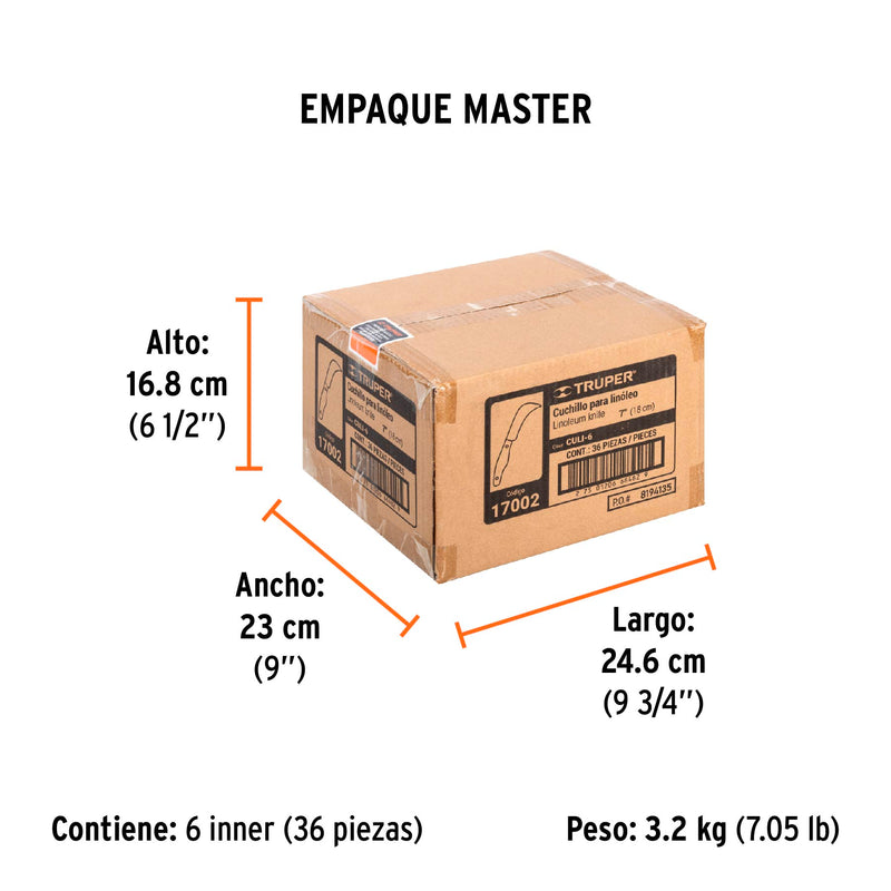 Cuchillo Curvo para Linoleo 7" Truper