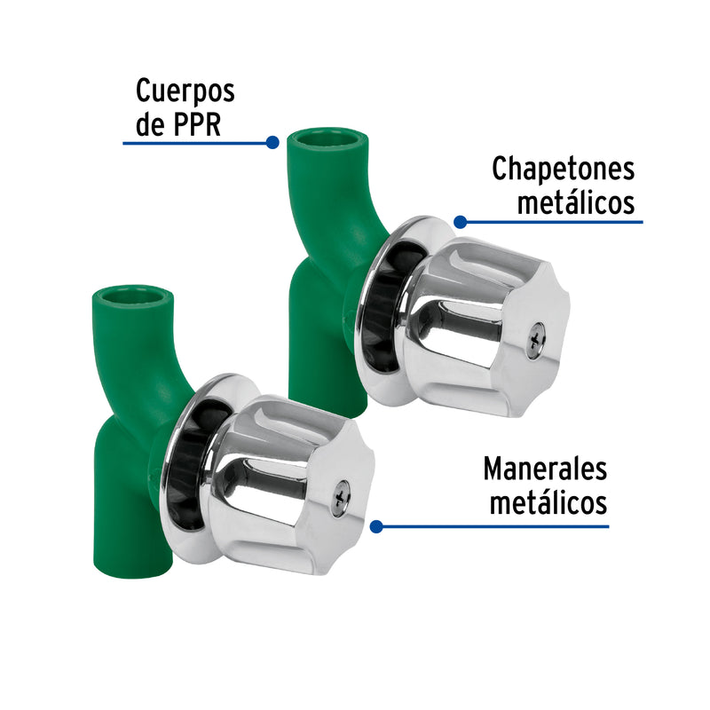 Juego de 2 Llaves de Empotrar de PPR con Manerales Termoflow