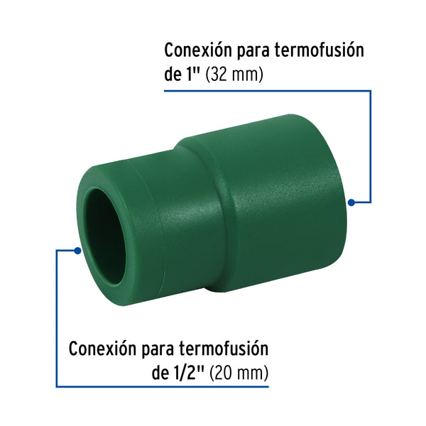 Reduccion PPR 1" x 1/2" (32 mm x 20 mm) Termoflow