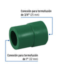Reduccion PPR 1" x 3/4" (32 mm x 25 mm) Termoflow