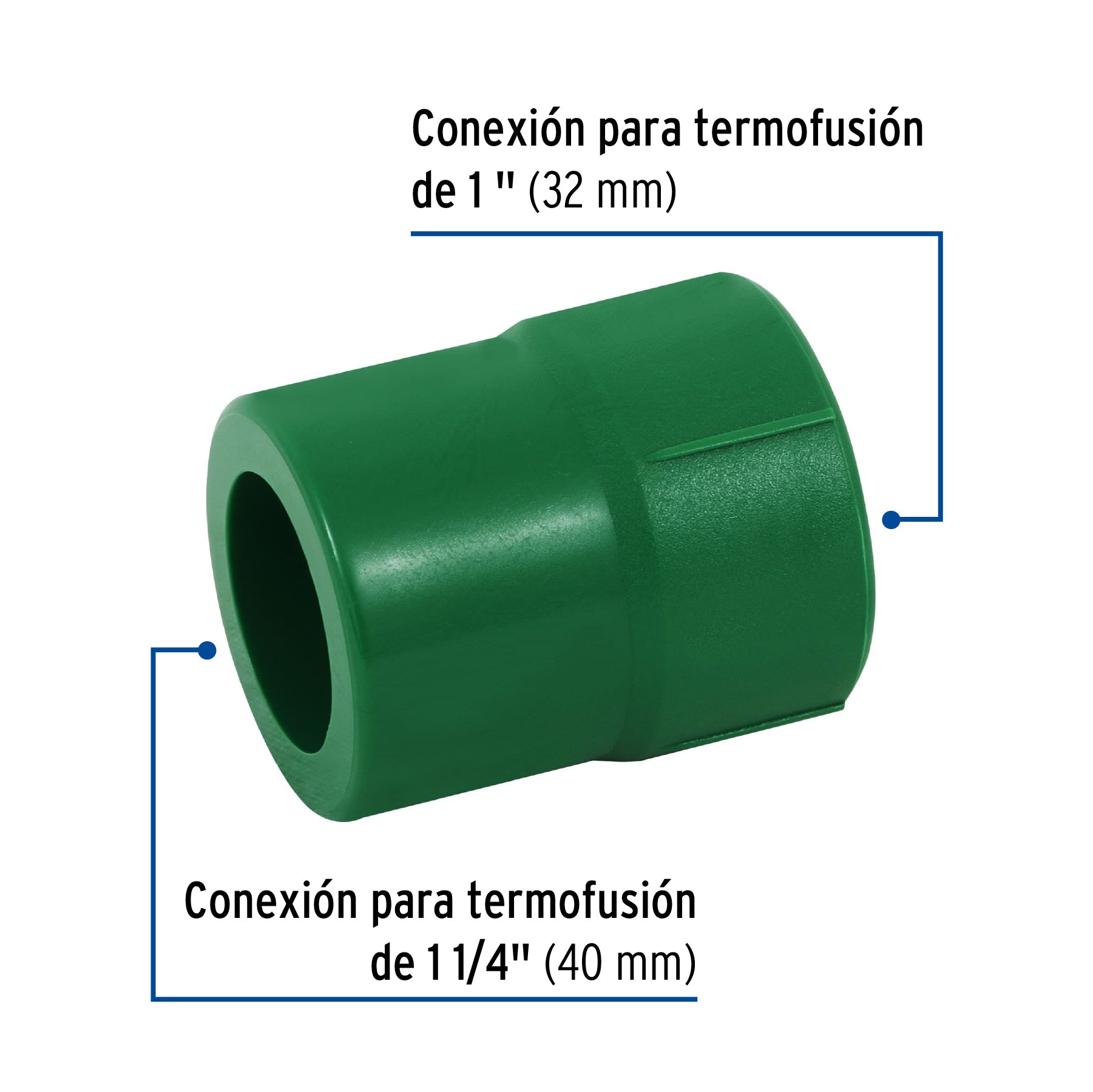 Reduccion PPR 1"1/4 x 1" (40 mm x 32 mm) Termoflow