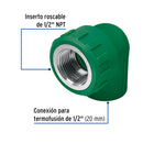 Codo PPR 90° Rosca Interior  1/2" (20 mm) Termoflow
