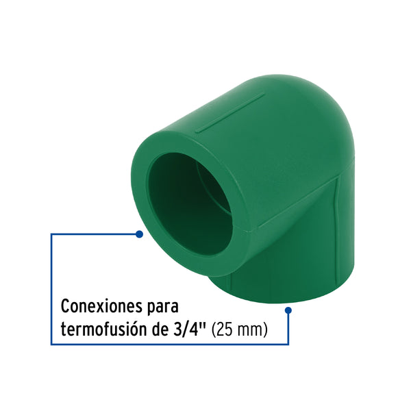 Codo PPR 90° X 3/4" (25 mm) Termoflow