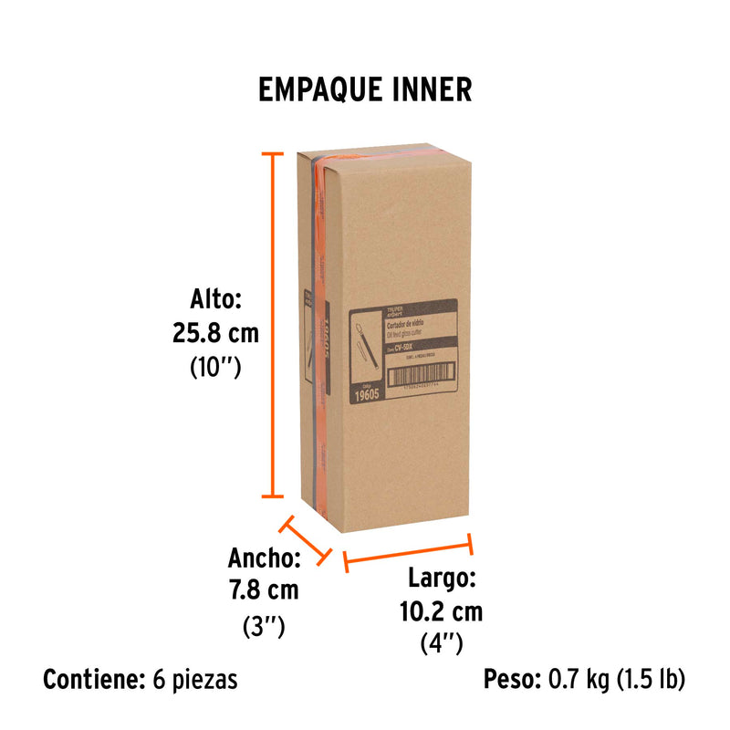 Cortador de Vidrio 6" con Deposito de Aceite Truper Expert