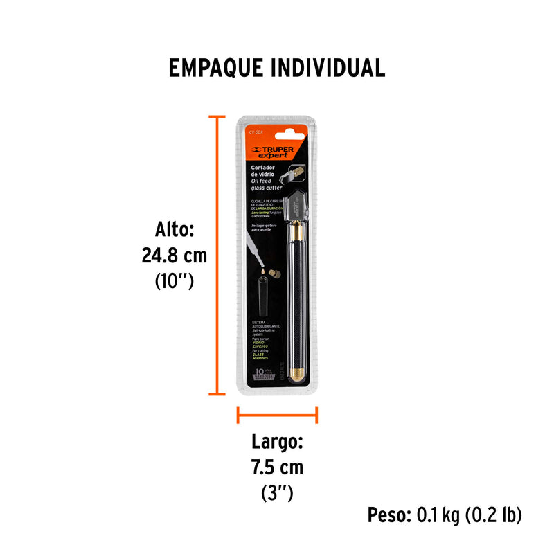 Cortador de Vidrio 6" con Deposito de Aceite Truper Expert