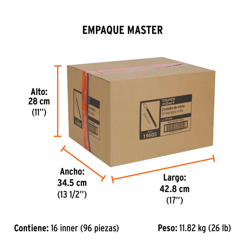 Cortador de Vidrio 6" con Deposito de Aceite Truper Expert