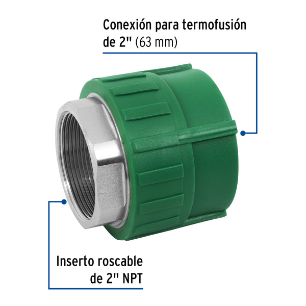 Conector PPR Interior 2" (63 mm) Termoflow