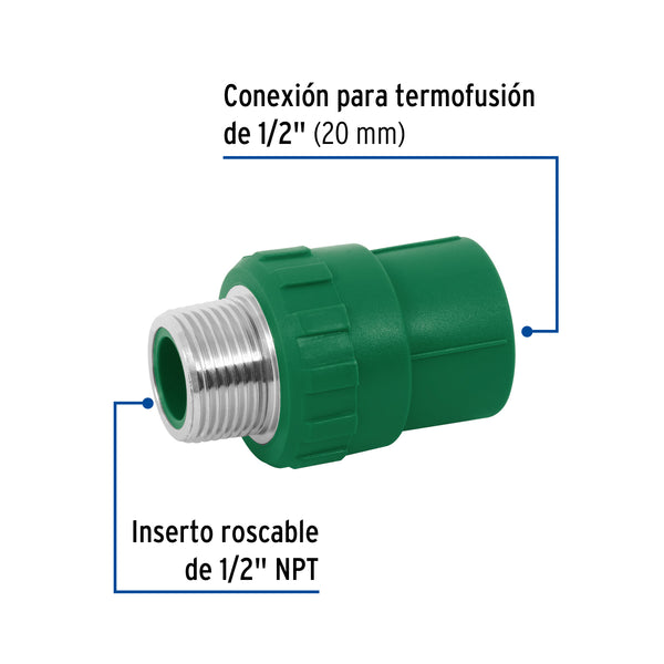 Conector PPR Exterior Termoflow 1/2" (13 mm)