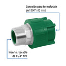 Conector PPR Exterior 1"1/4 (40 mm) Termoflow
