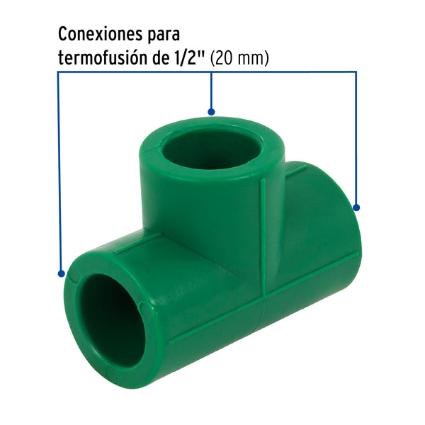 Tee PPR  1/2" (20 mm) Termoflow