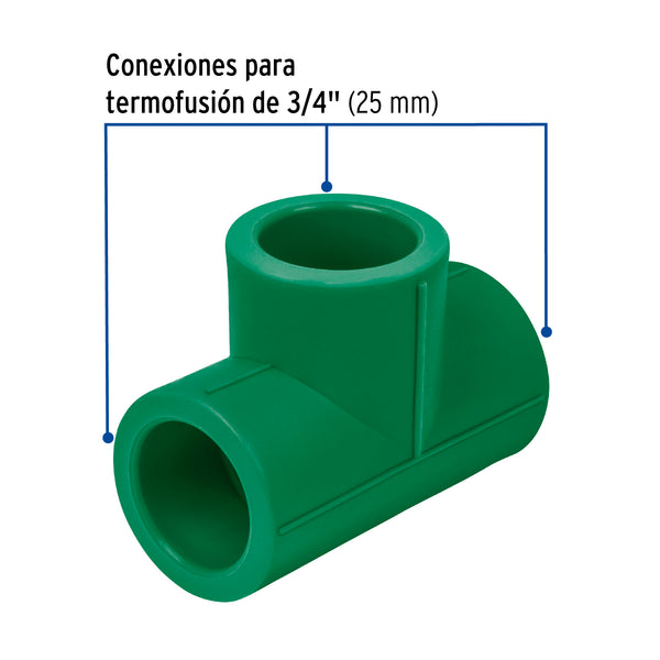 Tee PPR  3/4" (25 mm) Termoflow