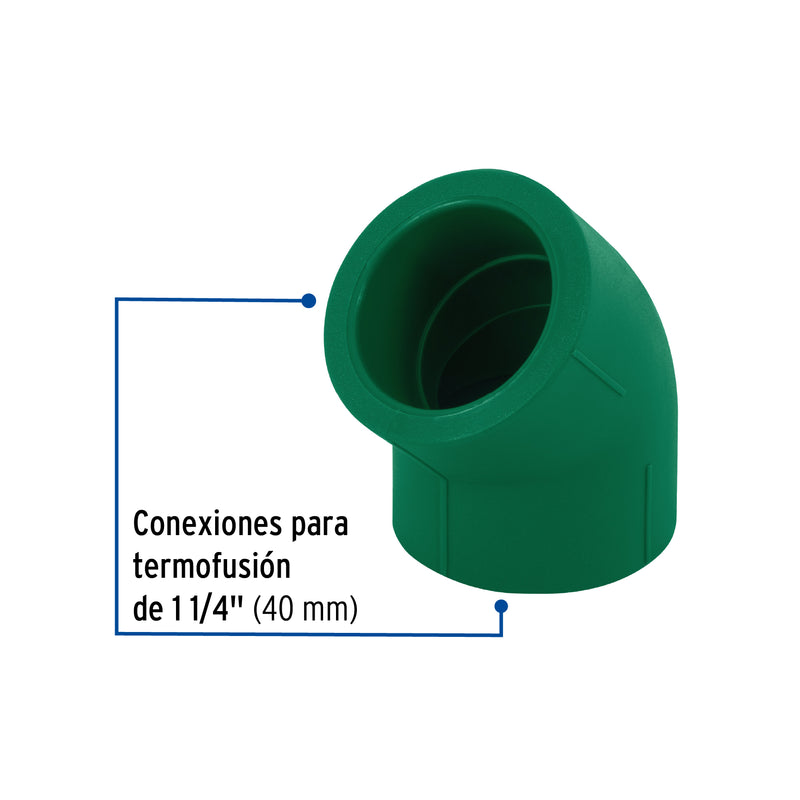 Codo PPR 45° X 1"1/4 (40 mm) Termoflow