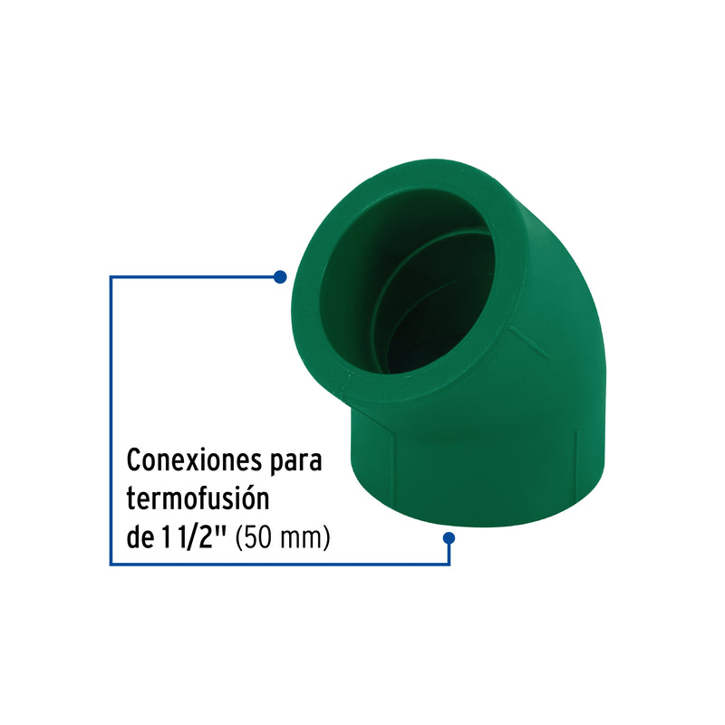 Codo PPR 45° X 1"1/2 (50 mm) Termoflow