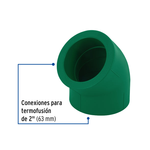 Codo PPR 45° X 2" (63 mm) Termoflow