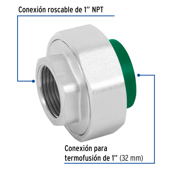 Tuerca Union Mixta PPR 1" (32 mm) Termoflow