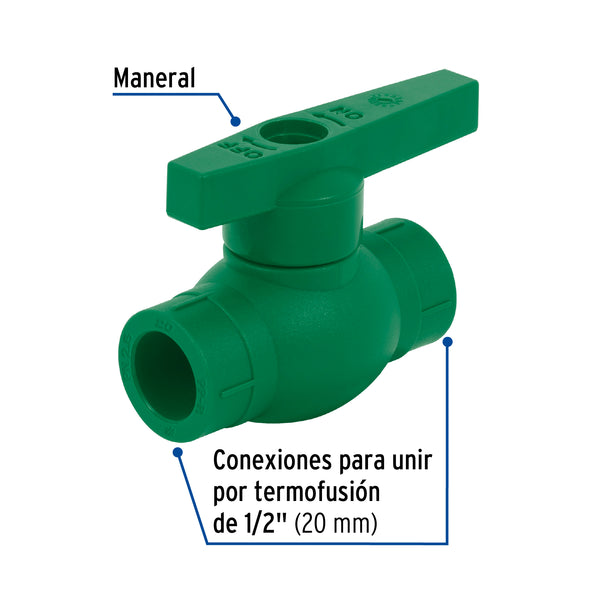 Valvula Esfera de PPR  1/2" (20 mm) Termoflow