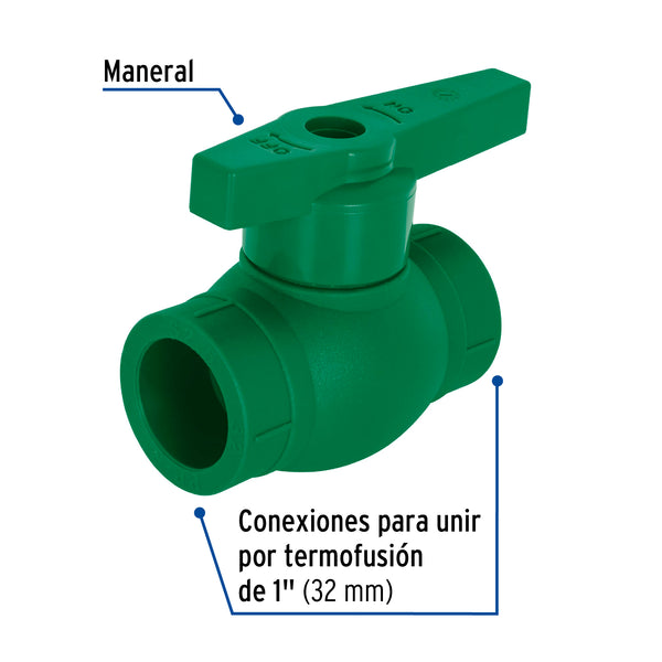 Valvula Esfera de PPR 1" (32 mm) Termoflow