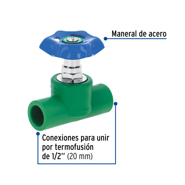 Valvula Globo de PPR  1/2" (20 mm) Termoflow